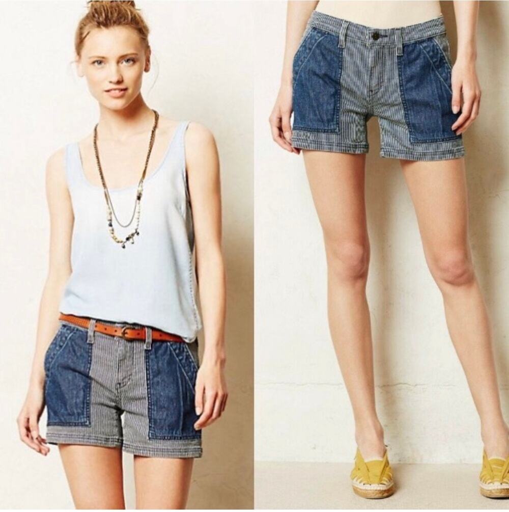 Anthropologie Pilcro Stet Railroad Denim Shorts - Picture 1 of 8